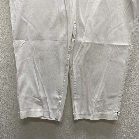 Intro Jonathan Ross Women’s 22W Capri Pants White Stretch Cotton Blend Straight - Picture 3 of 8